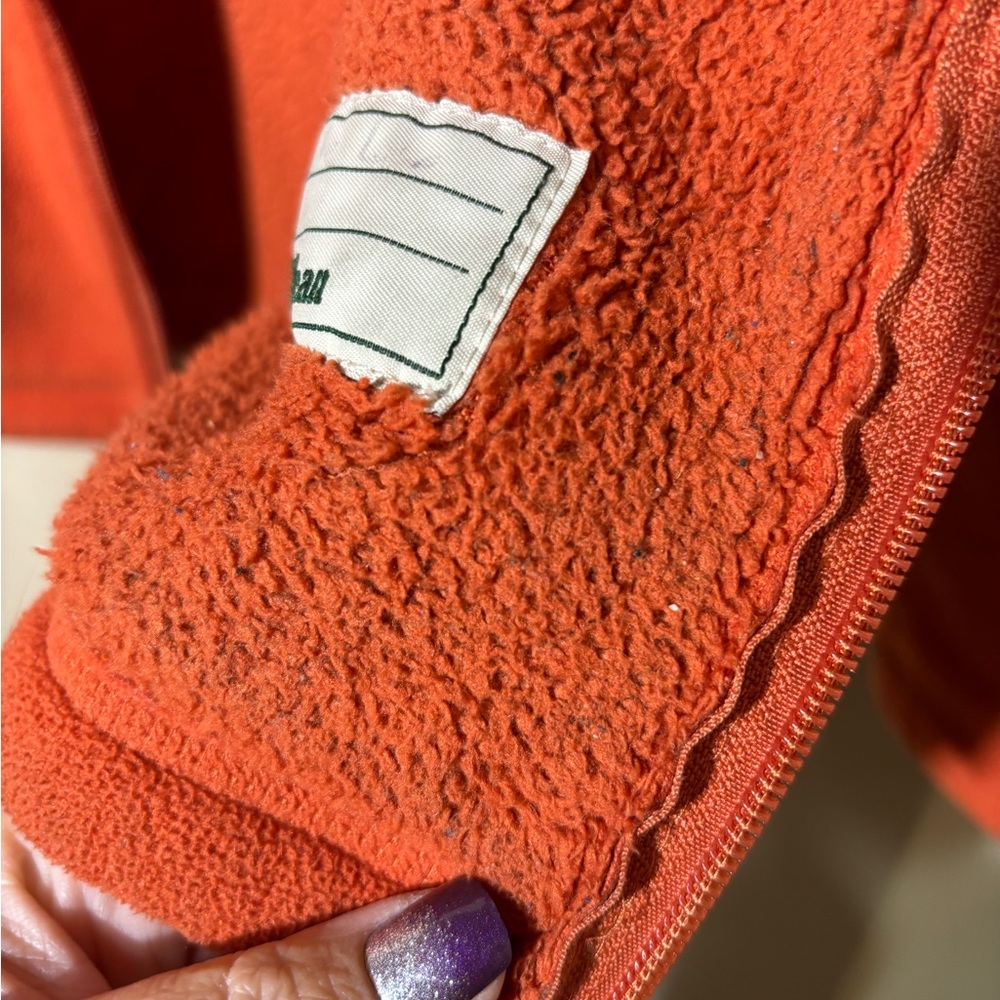 LL Bean Orange Fleece Jacket - Picture 10 of 10